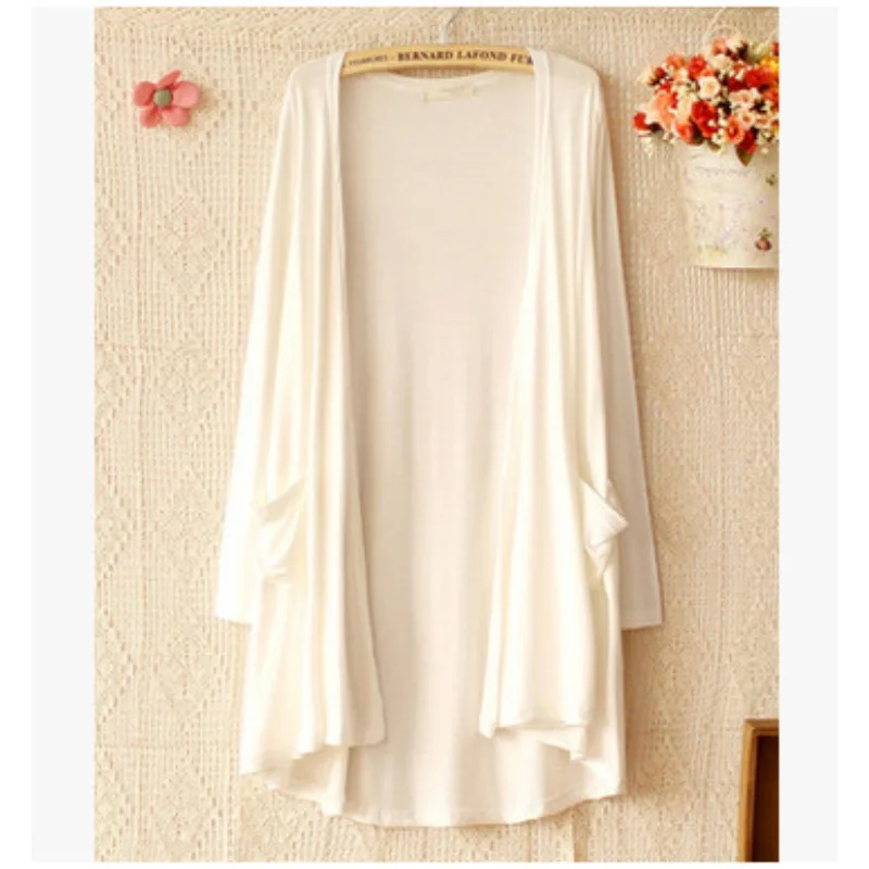 2025 Spring/Summer Women's Cardigan Long Sleeve Sunscreen Coat Medium Long SizLarge Loose Beach Thin Single Coat Cardigan Mujer