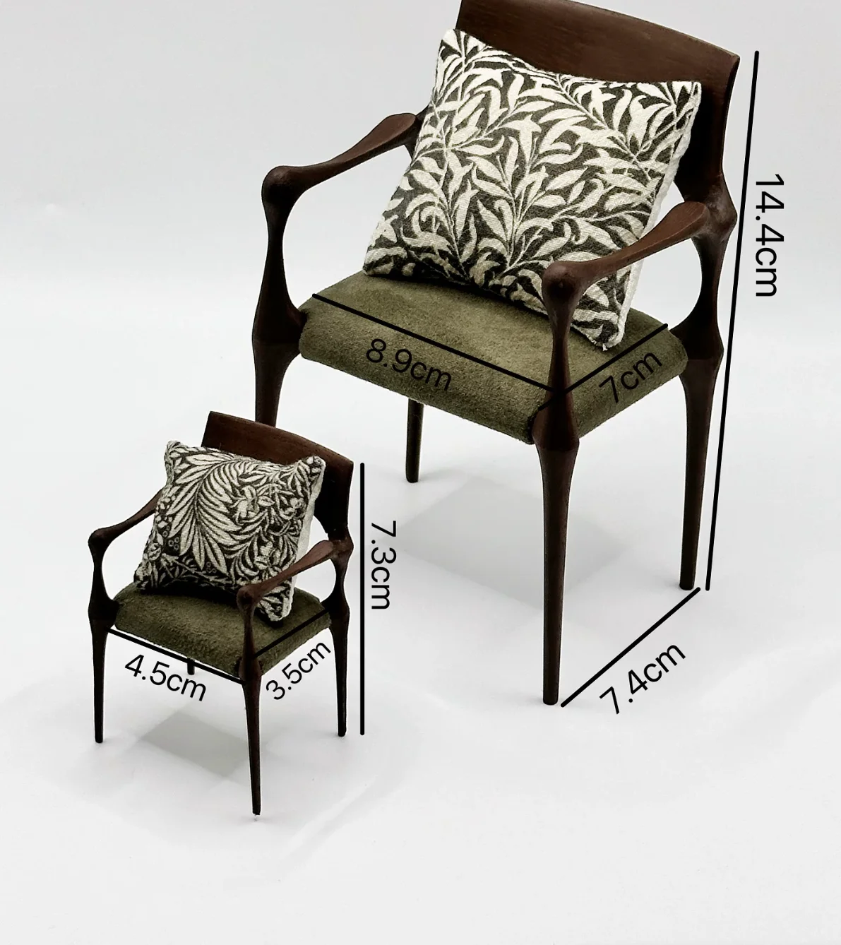 1:12 & 1:6 Miniature Vintage Chairs Linen Cushion Dining Chair Rattan Bar Stool Harp Armchair for BJD Dollhouse Furniture Decor view 3