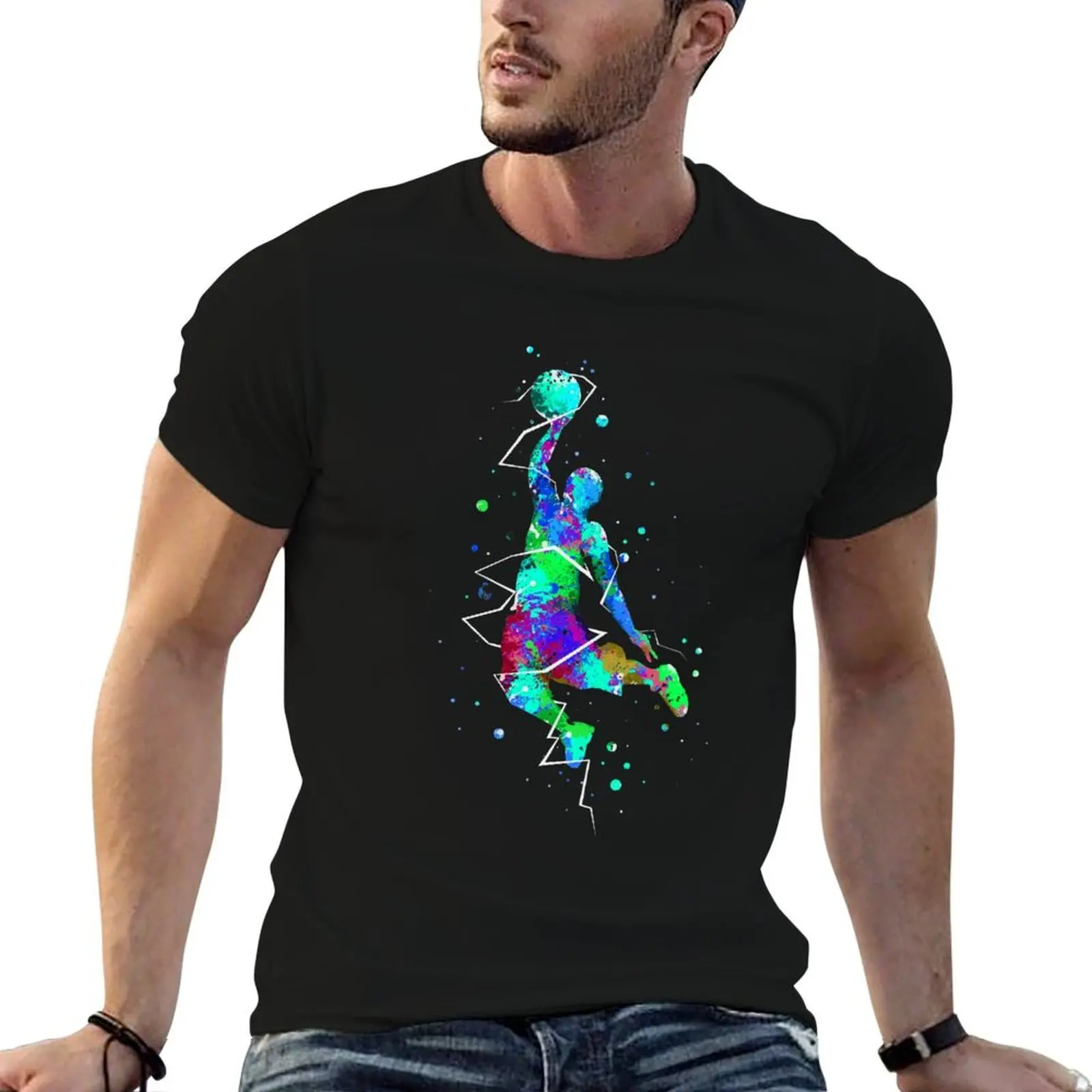 Basketball Dunk Basketballer T-Shirt Simple Graphic Design T-Shirt