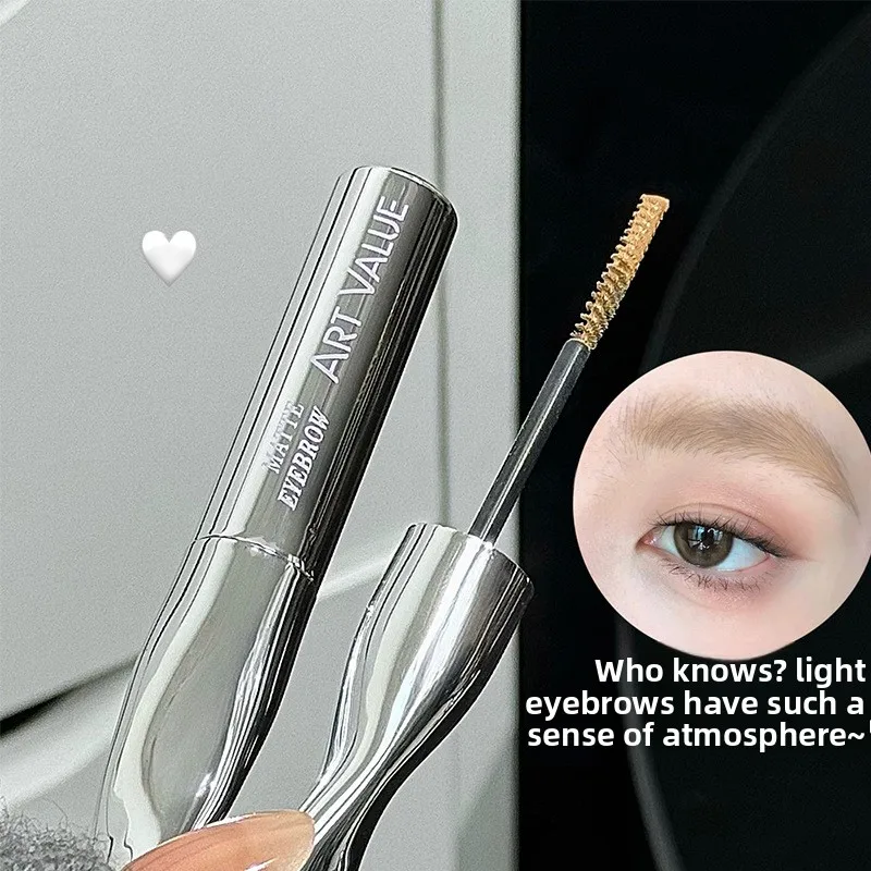 Crema per sopracciglia opaca Light Mist-Sombra marrone chiaro coreana Versatile per il trucco leggero naturale quotidiano e stili di bellezza europei-americani