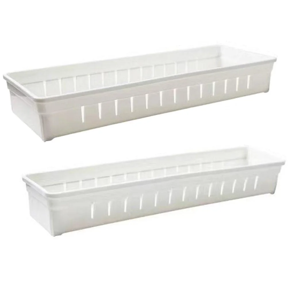 

2Pcs Divided Storage Organizer Boxes Adjustable Compartment Clutter Box for Kitchen Utensil Drawer Wardrobe Storage Bedroom Desk