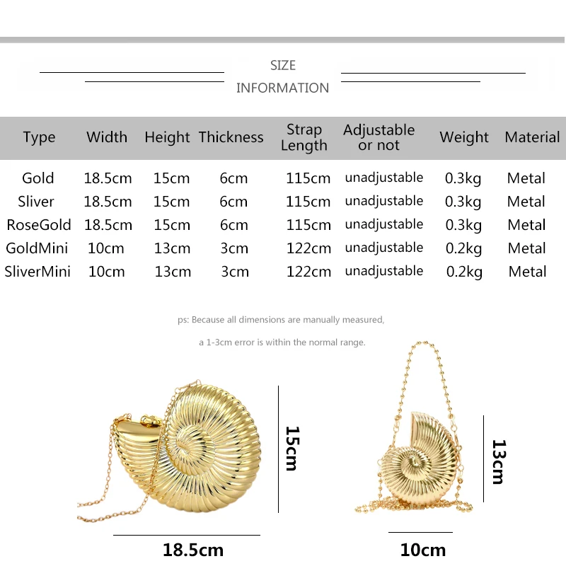 Simple Conch Dinner Bag Women\'s Shoulder Messenger Crossbody Bag Fun Personality Metal Chain Clutch Acrylic Shell Phone Bags Hot