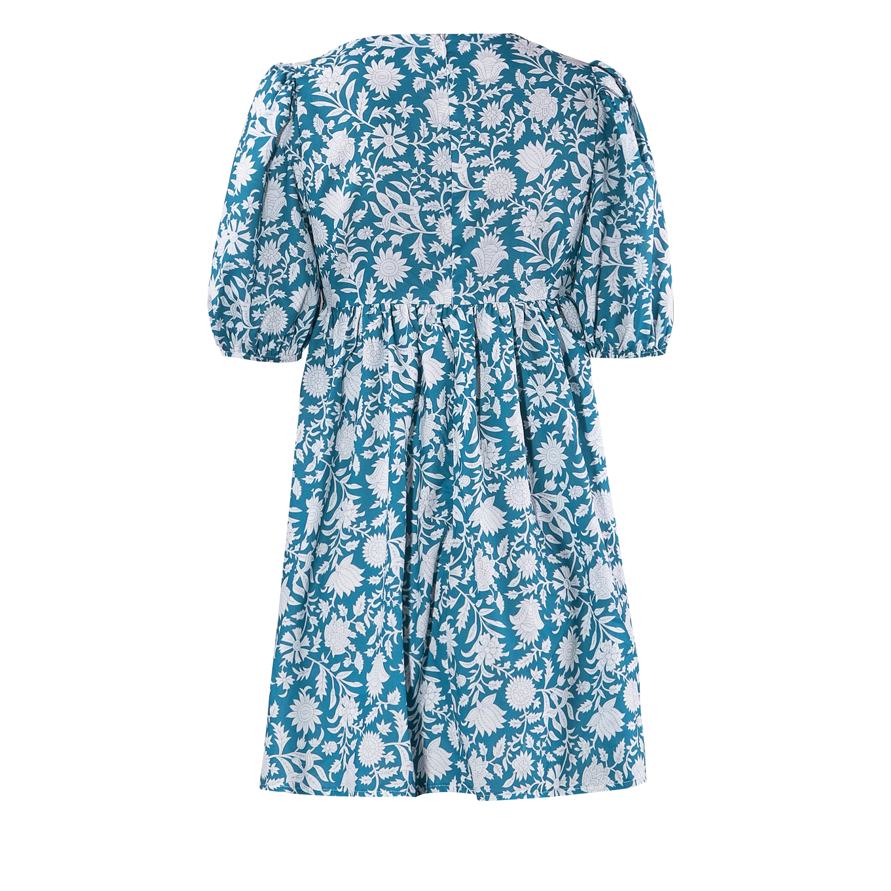 2024 Spring Festival Dress V Neck Half Sleeve Loose Midi Dress Casual Printed Midi Skirt Bohemian Style Dress