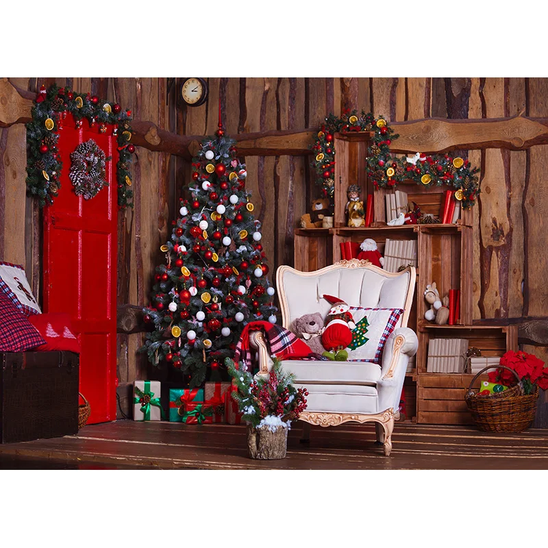 SHUOZHIKE Navidad interior tema fotografía fondo árbol de Navidad retrato telones de fondo para accesorios de estudio fotográfico DYH-01