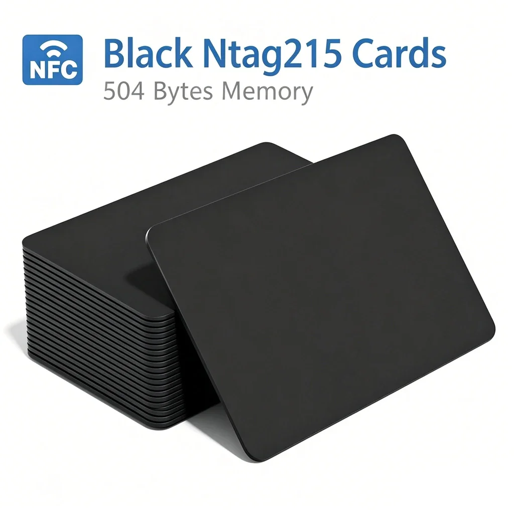 NFC215 Black Cards Rewritable NFC Ntag215 PVC Cards Blank Easy Convenient Programmable NFC Business Card Chip 504Bytes