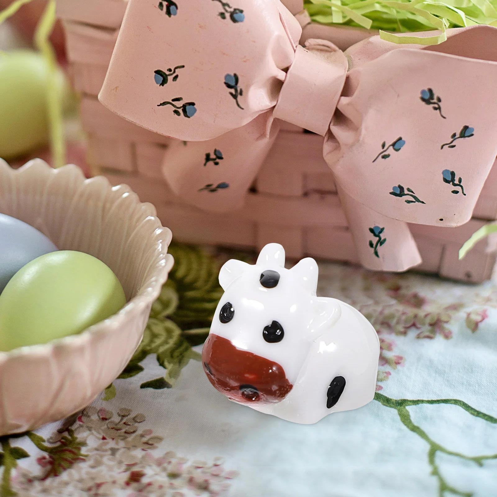 

35Pcs Miniature Cow Resin Figurines Small Garden Bonsai Decoration Micro Scene Crafts Miniature Cow Figurine Animal Model