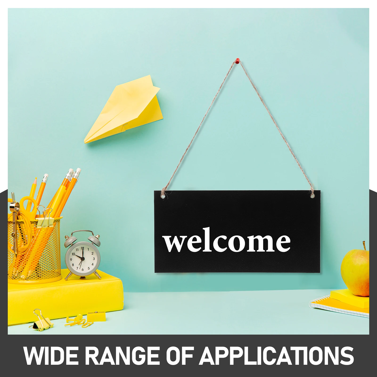 กระดานดำแขวนขนาดเล็กแบบด้านเดียว ติดผนังได้ สำหรับใช้ในครัว สวน งานแต่งงาน งานปาร์ตี้ ใช้ได้ทั้งภายนอกและภายในอาคาร สำหรับเขียนข้อความ