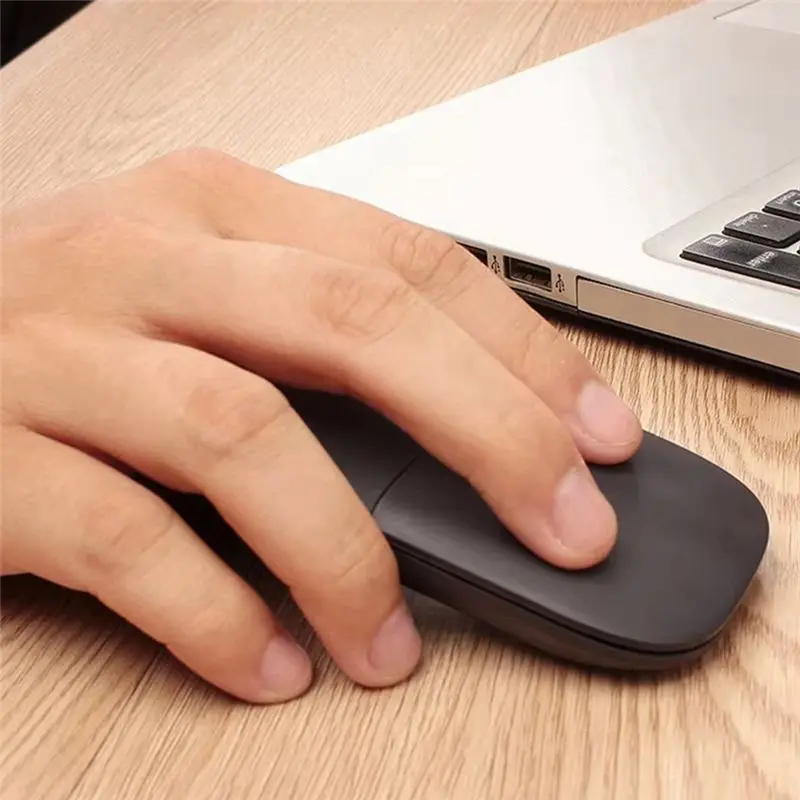 A41Z-Portable Wireless Curved Touch Mouse Foldable Ultra-Thin Silent Ergonomic Computer Mouse For PC Laptops