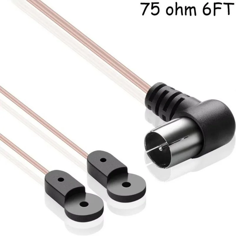 Air Receiver PAL To F Female Socket RF Coaxial Adapter Connector 2m FM Radio Antenna 75 Ohm Dipole Indoor Antenna