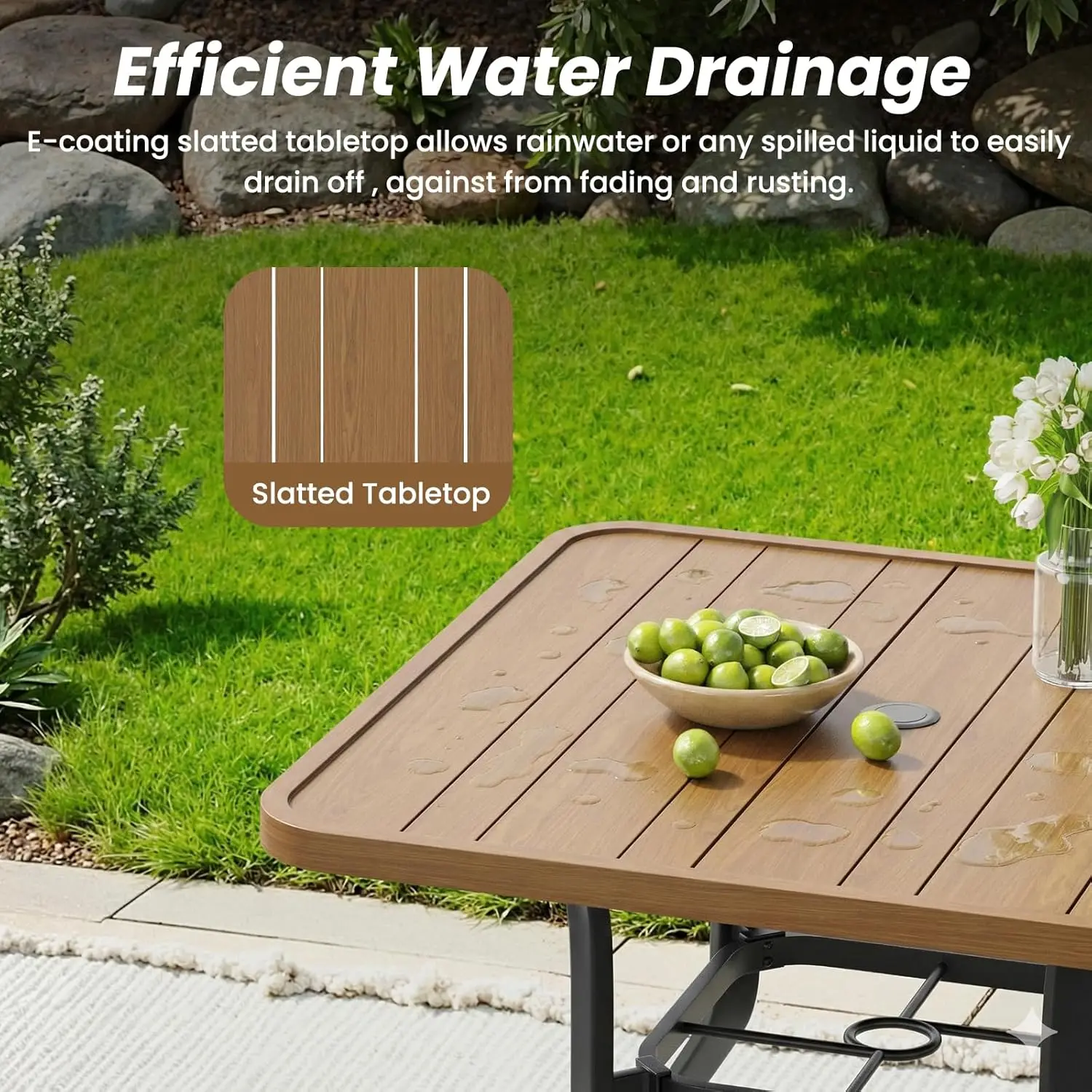 Patio Dining Table with 1.57