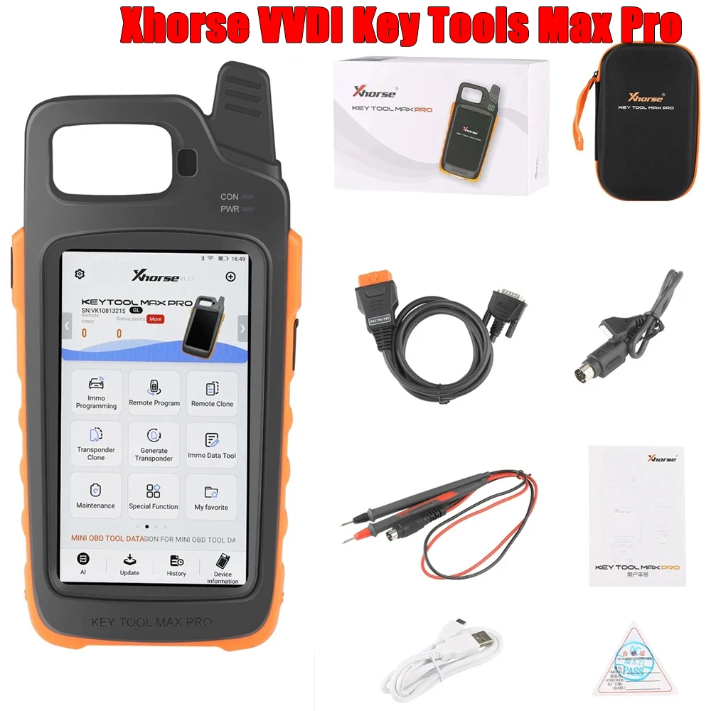 

Xhorse VVDI Key Tool Max Pro with MINI OBD Tool Function Multiple Languages Support CAN FD/ Voltage and Leakage Current