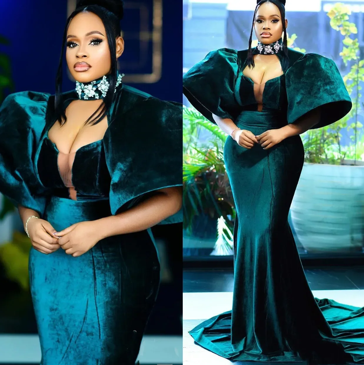 

Индивидуальное 2026, новое женское вечернее платье с высоким воротником и 3D бриллиантами, сексуальное бальное платье для торжественных случаев