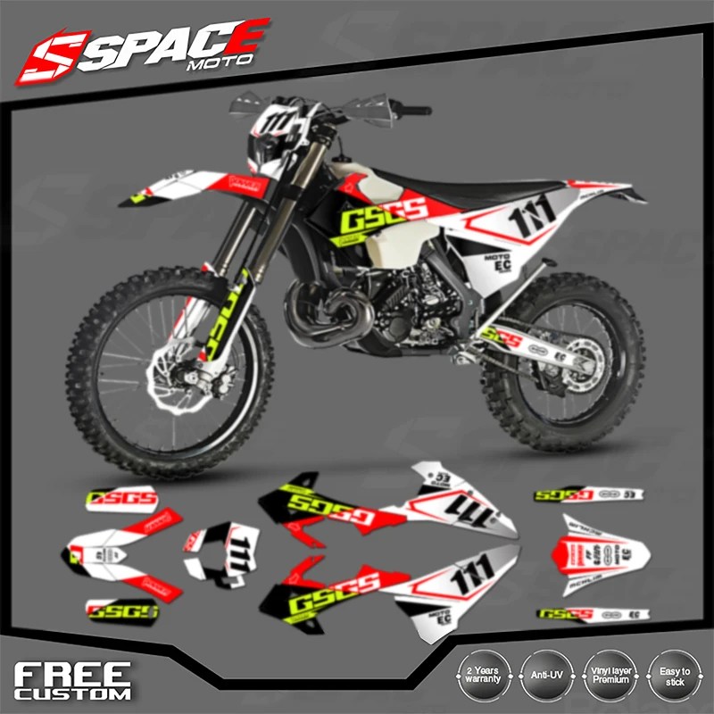 SPACE niestandardowe grafiki motocyklowe naklejka w tle dla GASGAS 2018 2019 2020 EC naklejki zestawy naklejek 003