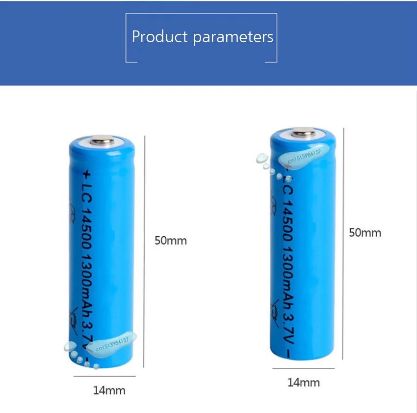 kpay 1pcs/set High Capacitance 14500 Battery 3.7V 1300mAh Rechargeable Battery for Led Flashlight Battery Newest