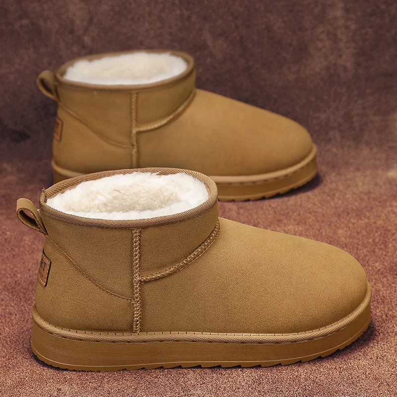 

New Winter Snow Boots for Men, Thickened and Fleece Warm Snow Boots, Anti-slip and Cold-proof Cotton Shoes From Northeast China