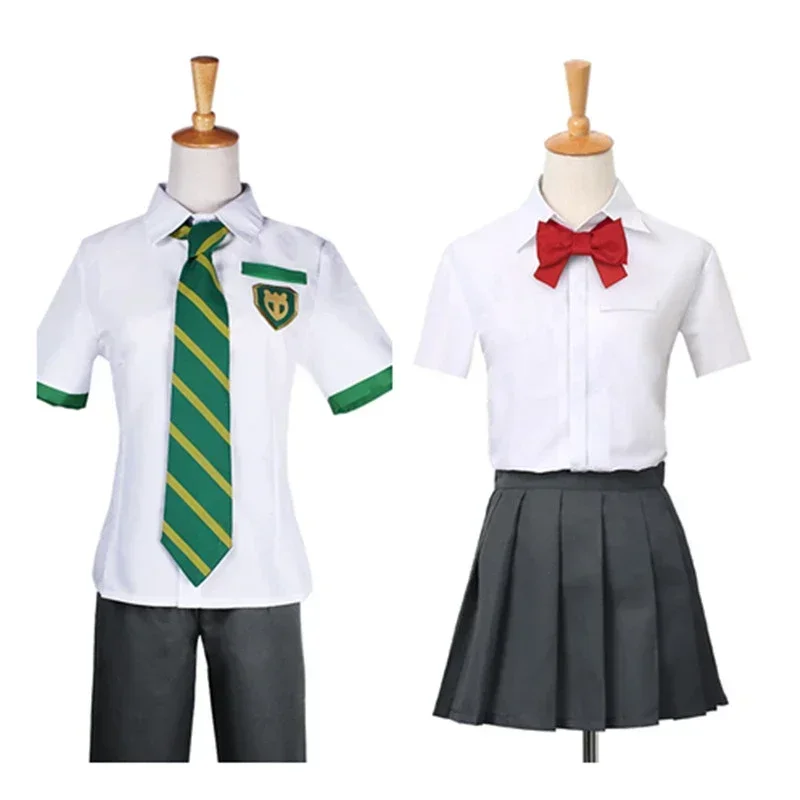 Japanese Movie Your Name Anime Figure Tachibana Taki Anime Miyamizu Mitsuha Cosplay Costume School Uniforms for Halloween Decor