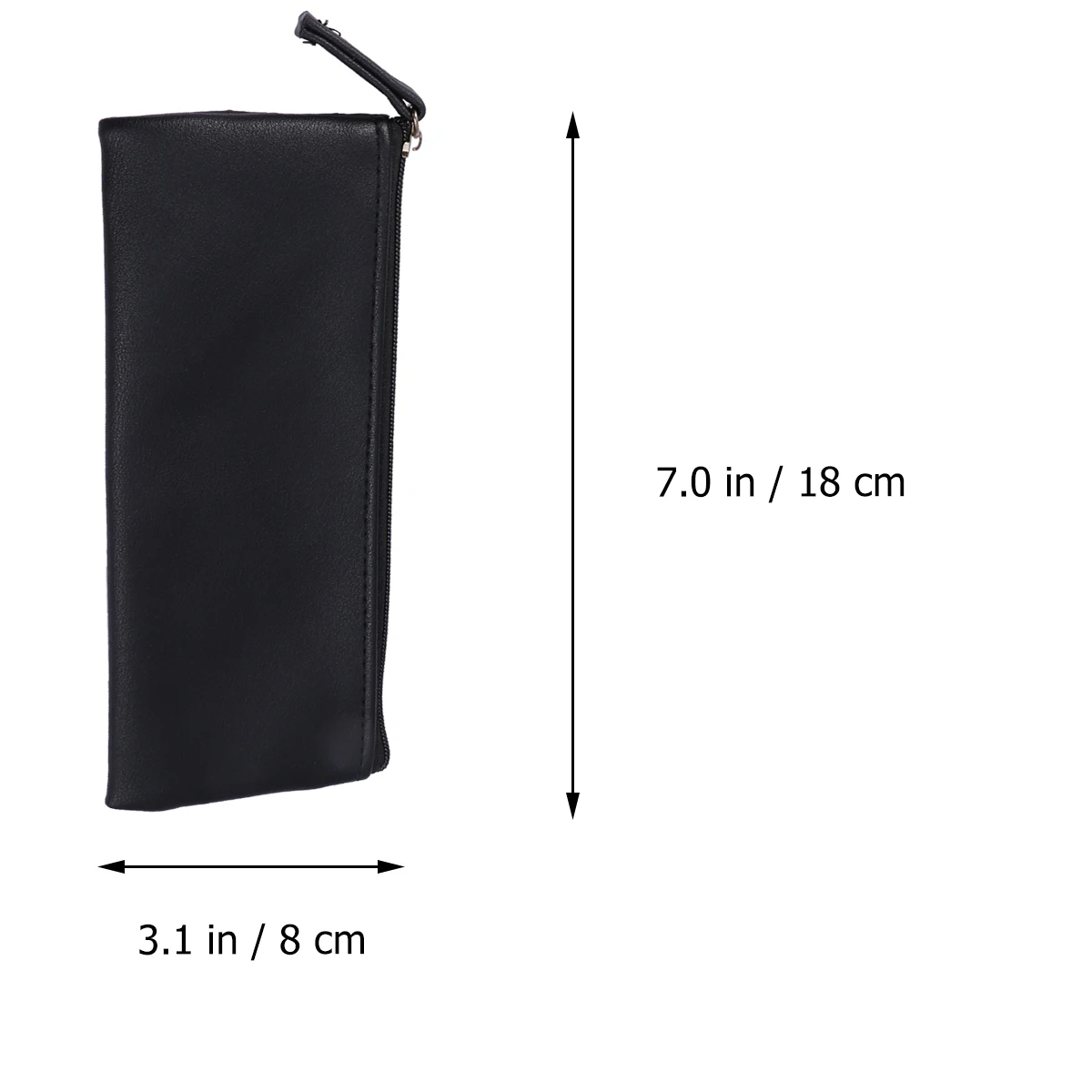 

Pu Pencil Students Pencil Holder Stationery Storage Multifunctional Pen Organizer Makeup Bag Black Minimalist Design