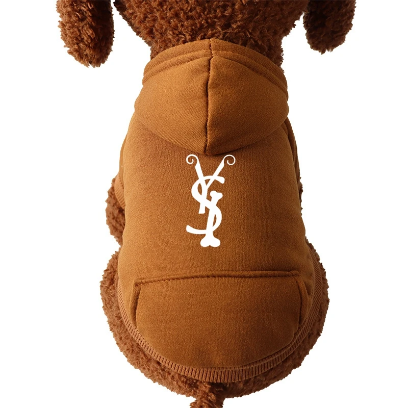 Dog Hoodies Letter Fleece Lined Fall Dog Puppy Sweatshirt Soft Warm Sweater Winter Hooded Clothes for Small Dogs