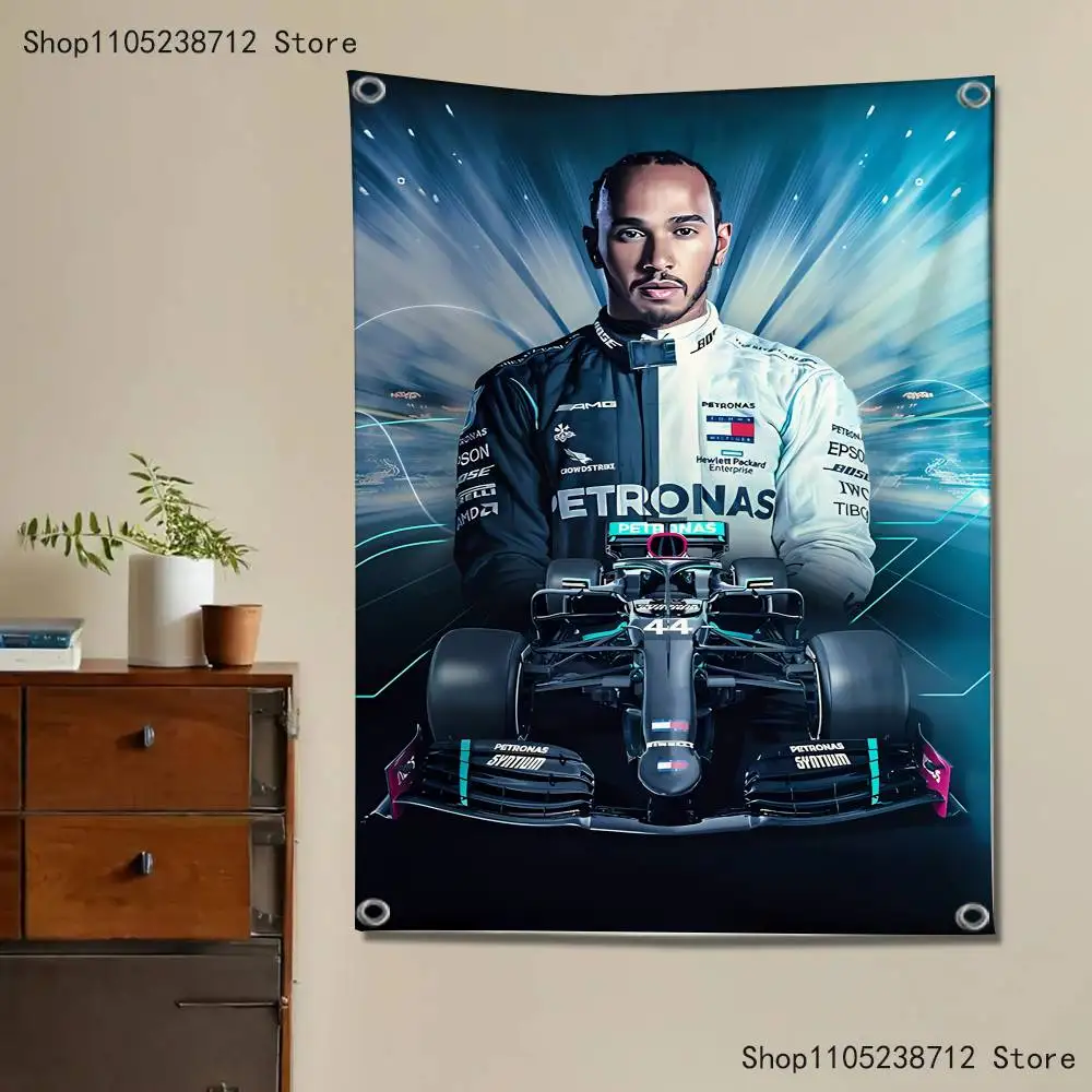 Racing 44 L-Lewis H-Hamilton Flag Tapestry Banner For Bedroom Outdoor Living Room Restaurant Bar Wall Decor Party view 2