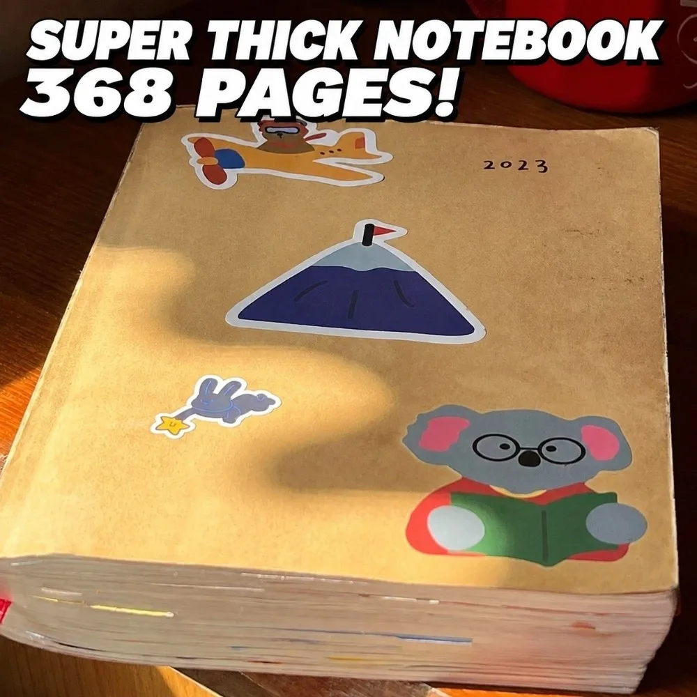 Durable Blank Inner Pages Blank Notebook Thick Pages DIY Design Plain Journal 368 Pages Sketchbook Pad Students