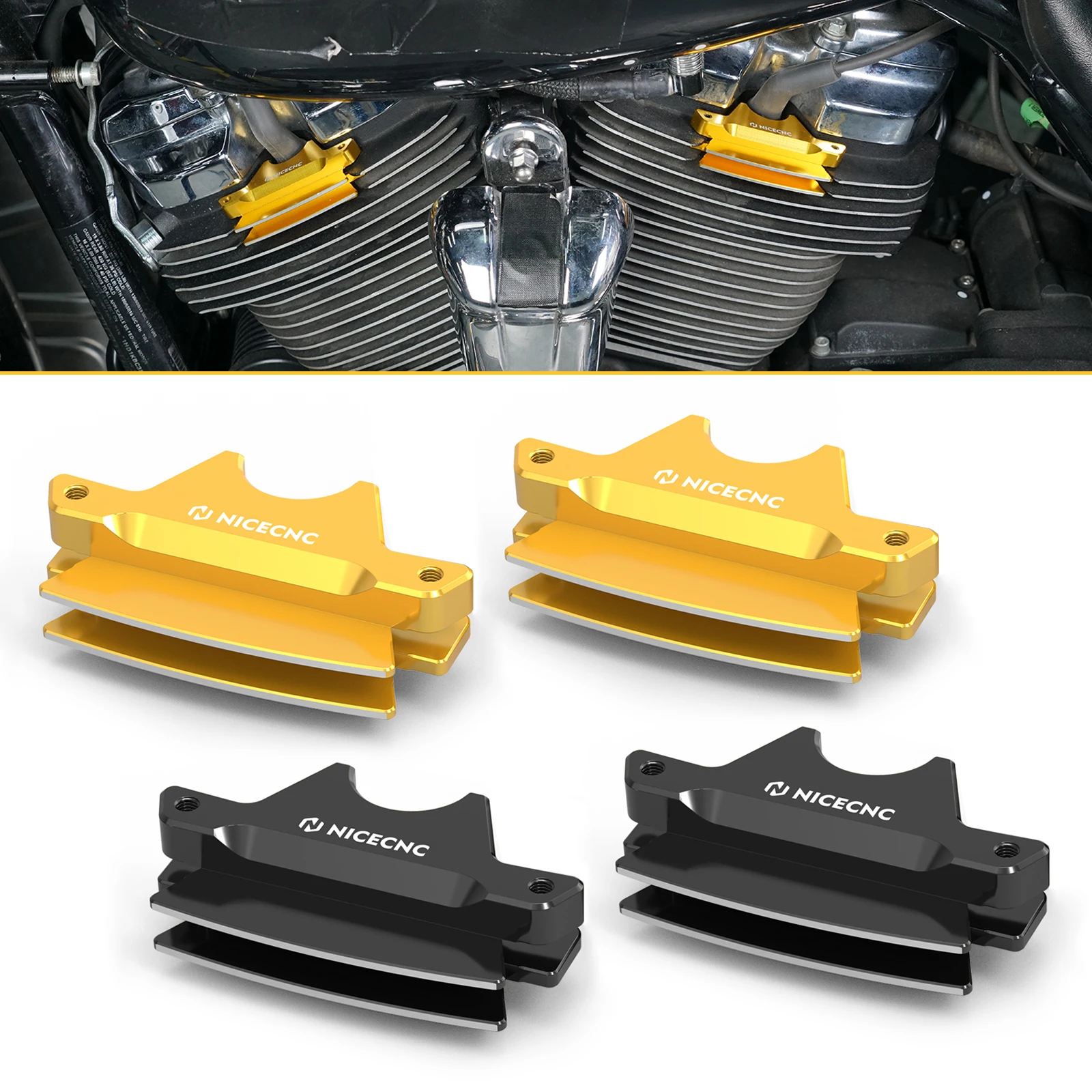 

For Harley Breakout FXBRS Fat Bob FXFBS Heritage Classic FLHCS Fat Boy FLFBS Street Bob FXBBS M8 Engine Finned Spark Plug Covers