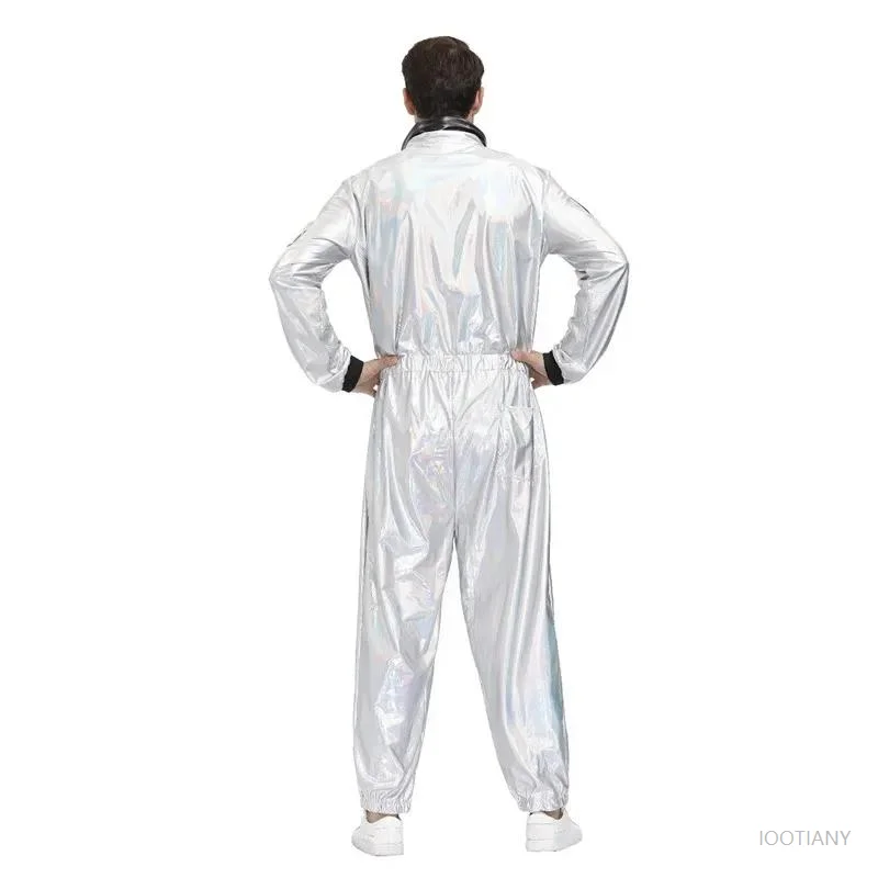 Halloween Silver Alien Spaceman Cosplay Bodysuit Carnival Party Club Pilot Space Suit Astronaut Fancy Dress Costume Jumpsuits