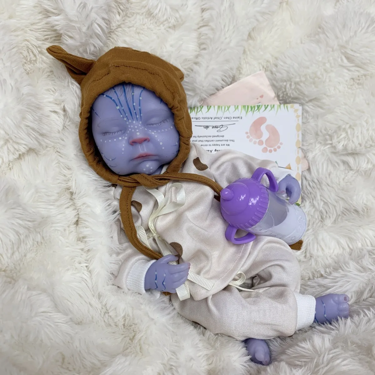 13 Zoll solide Silikon Reborn Puppe Avatar geformt mit leuchtender Haut voller Silikon Reborn Baby Mädchen Sammlerstück Spielzeug für Kinder