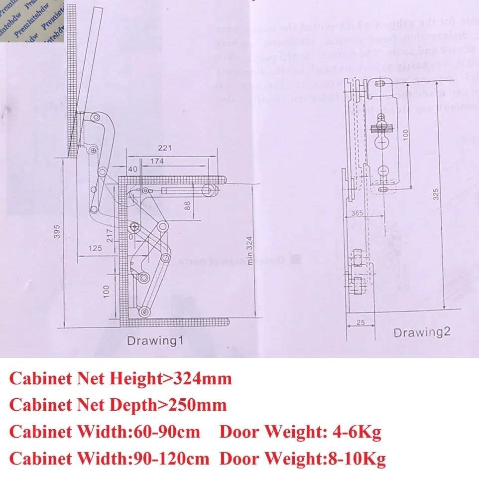 1Pc Buffered Cabinet Door Lift up Hinge Bracket Specical For Microwave Cupboard