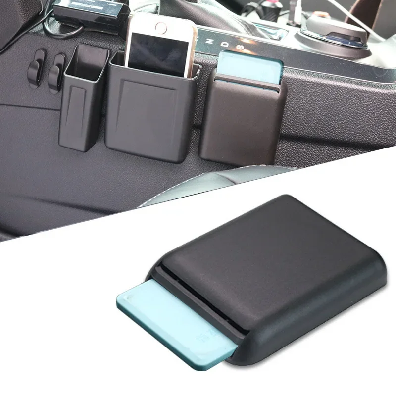 Car Universal Card Slot Box Plastic Storage Inserter Slot Box Card Phone Holder Organizer Reserved Design For Pocket Accessories