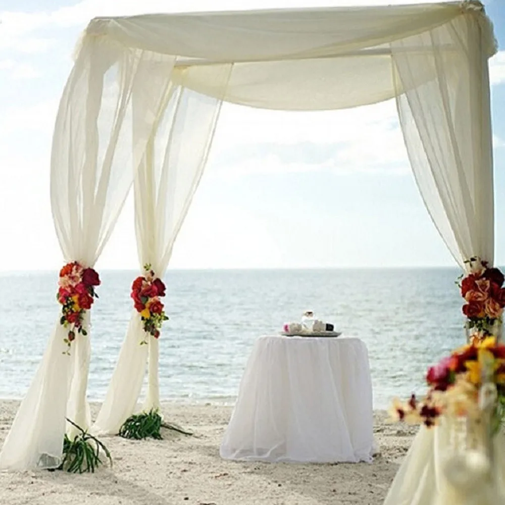 جديد الزفاف الأورجانزا لفة شير كريستال تول النسيج الزفاف قوس الباب الديكور مأدبة حفلة عيد ميلاد خلفية الإمدادات