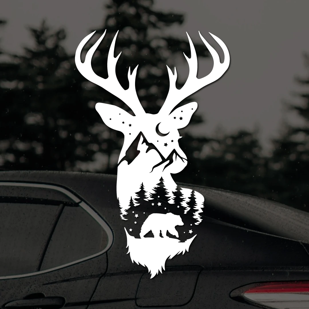 

Starry Deer and Polar Bear: Fun and Creative Car Stickers, Glass Windows, Body Decoration Stickers, personalityCustomized