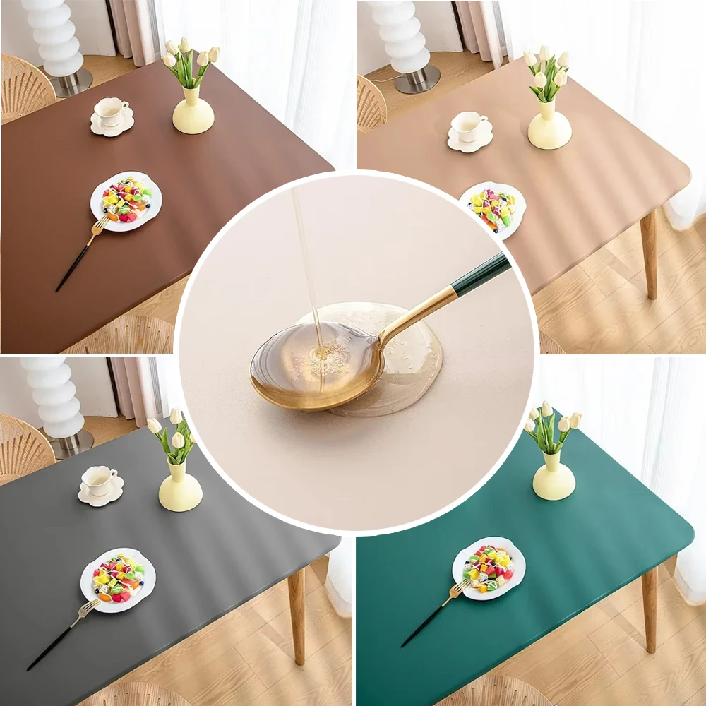 

1PC Waterproof Table Cloth Easy Wipe Clean Tables Covers Protector PU Tablecloth for Indoor Home Picnic Party Tables Decoration