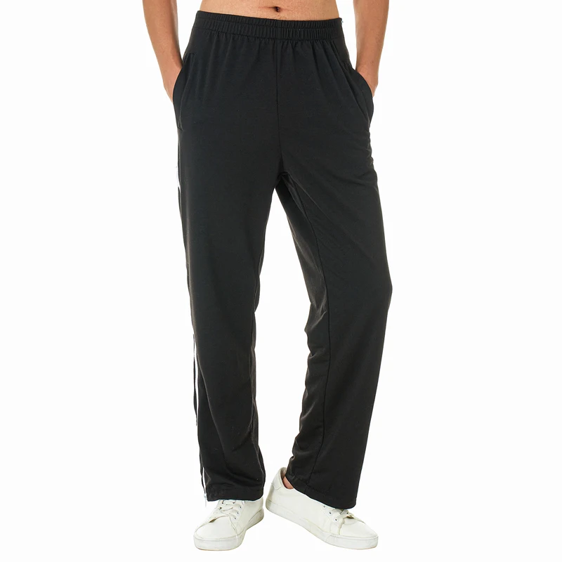 Men Athletic Pants Elastic Waist Zip-up Trousers Casual Pants with Pockets for Daily Sports