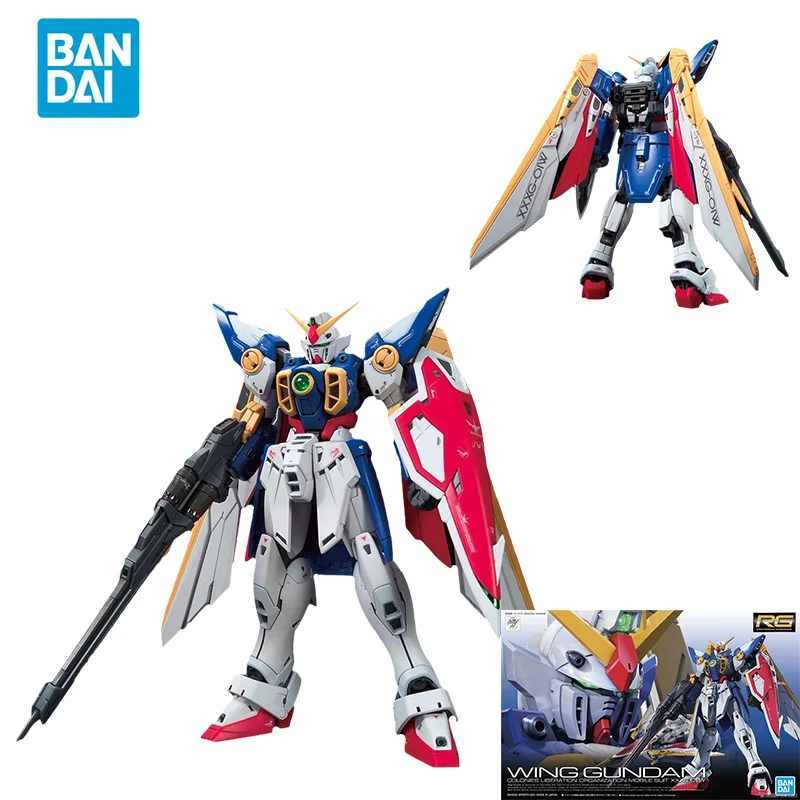 จุดจัดส่งโดยตรง Bandai ต้นฉบับอะนิเมะสะสม GUNDAM รุ่น RG 1/144 WING GUNDAM Action Figure ประกอบของเล่นสําหรับเด็ก