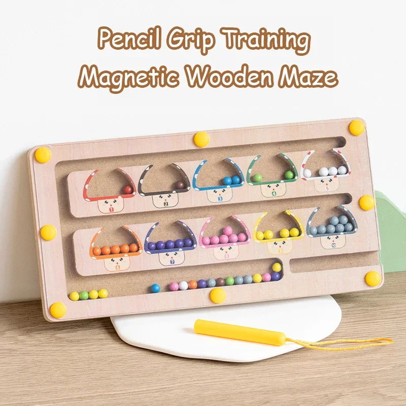 Labirinto magnetico di colori e numeri Giocattoli Montessori, ordinamento di colori in legno Puzzle con magnete di conteggio per 3+ anni