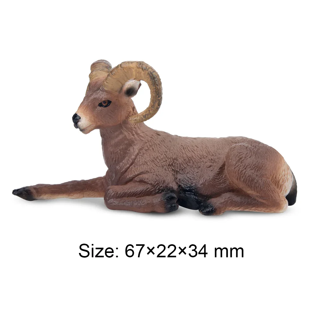 Toymany Simulation Bighorn Sheep Wildlife Animal Model Toy Mini Figures Dolls Action Figurines Toys Children Gift Cake Decoratio