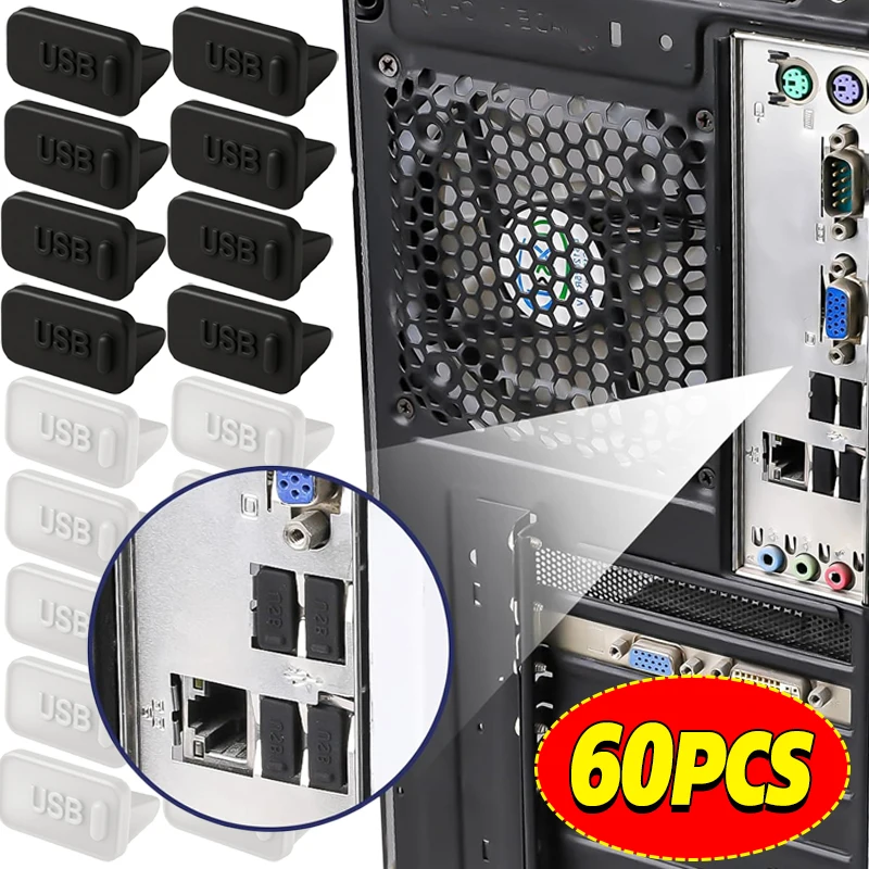 USB الغبار التوصيل شاحن ميناء غطاء غطاء أنثى جاك واجهة العالمي سيليكون الغبار USB-A منافذ حامي الكمبيوتر المحمول المحمول #1