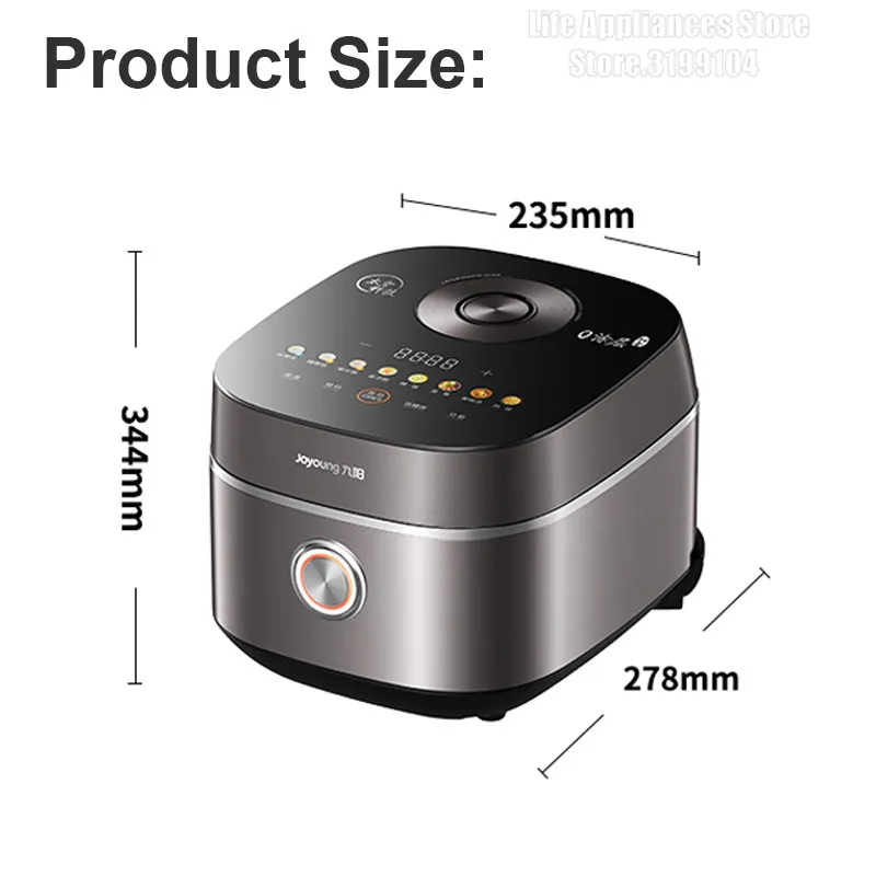 Joyoung 4L Rice Cooker 316 Stainless Steel No Coating Healthy Low Sugar Rice Cooking Pot IH 3D Heating Multi Cooker 24H Timing