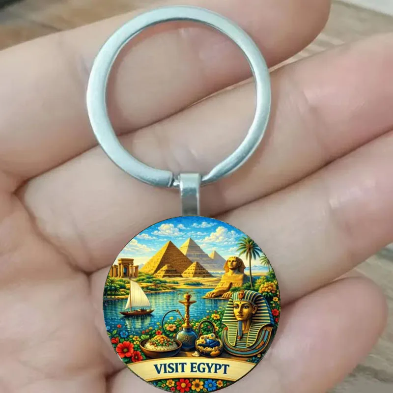 | Llavero con Temática de la Antigua Civilización Egipcia con Texto 'Viaje a Egipto', Ideal para Entusiastas de la Historia, Tiendas de Regalos de Museos