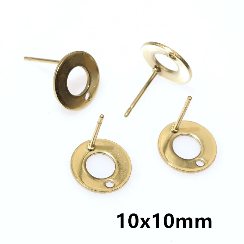 20pcs Stainless Steel Craft Earring Studs Geometric Polygonal Earrings Posts Connector For DIY Earring Jewelry Making Supplies view 4