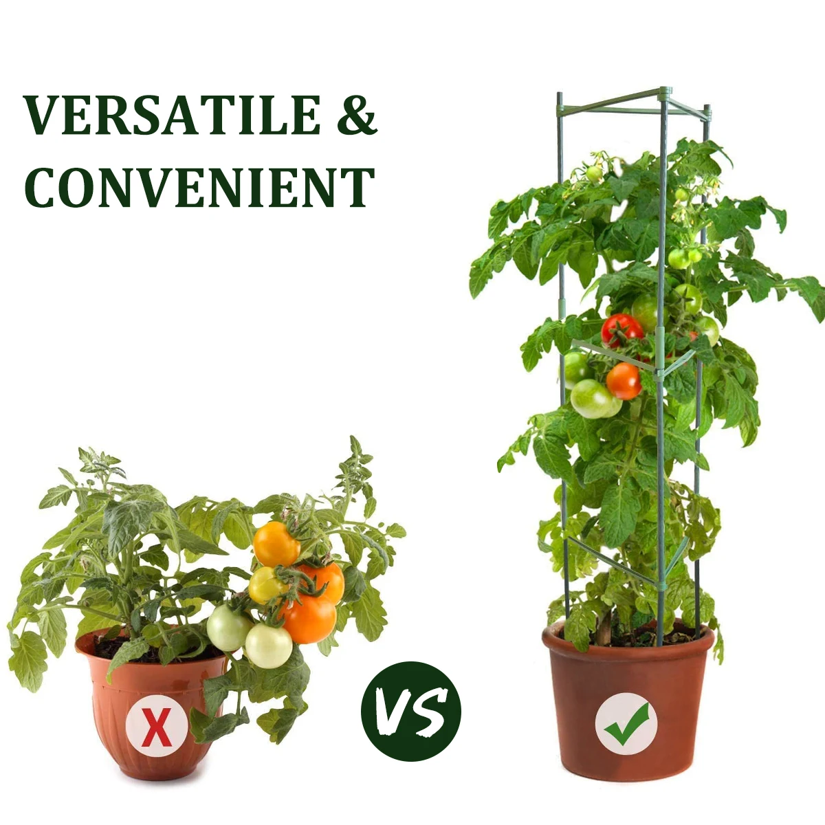 

Tomato Stake Arms Expandable Trellis Connectors Foldable Plant Stakes Lightweight Reusable Plastic Indoor Outdoor Adjustable