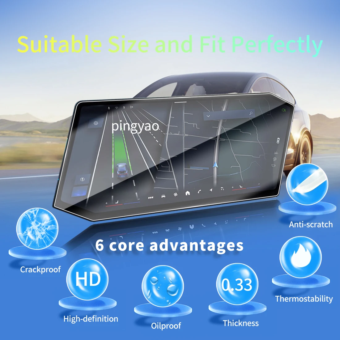Car Sticker for 2020-2027 BMW IX3 HD Screen Protector Navigation Display Tempered Glass Protective Film Car Vehicle supplies
