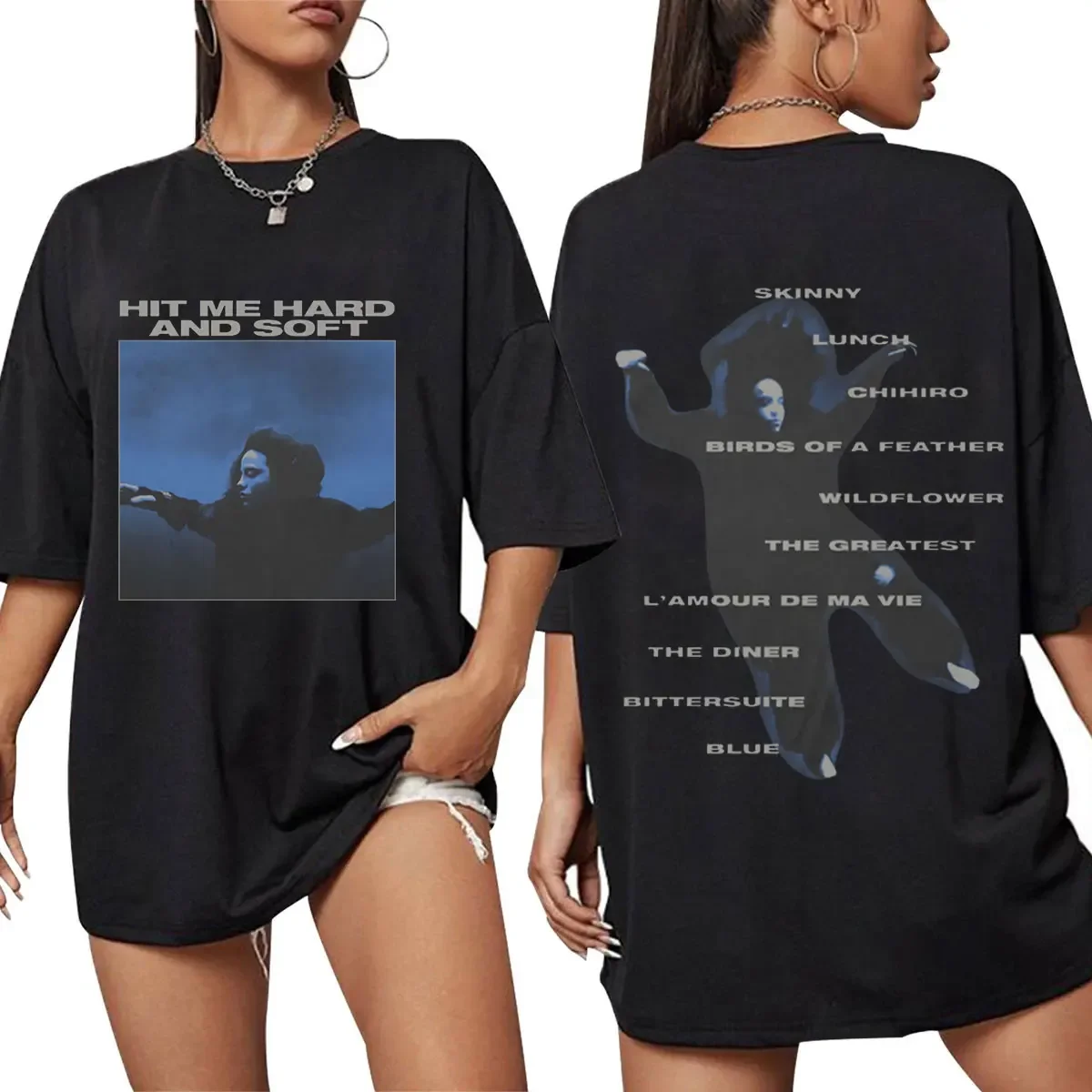 

2025 Men's Hit Me Hard and Soft Tour Concert Pattern Print 100% pure cotton short-sleeved T-shirt Fashionable hip-hop clothing