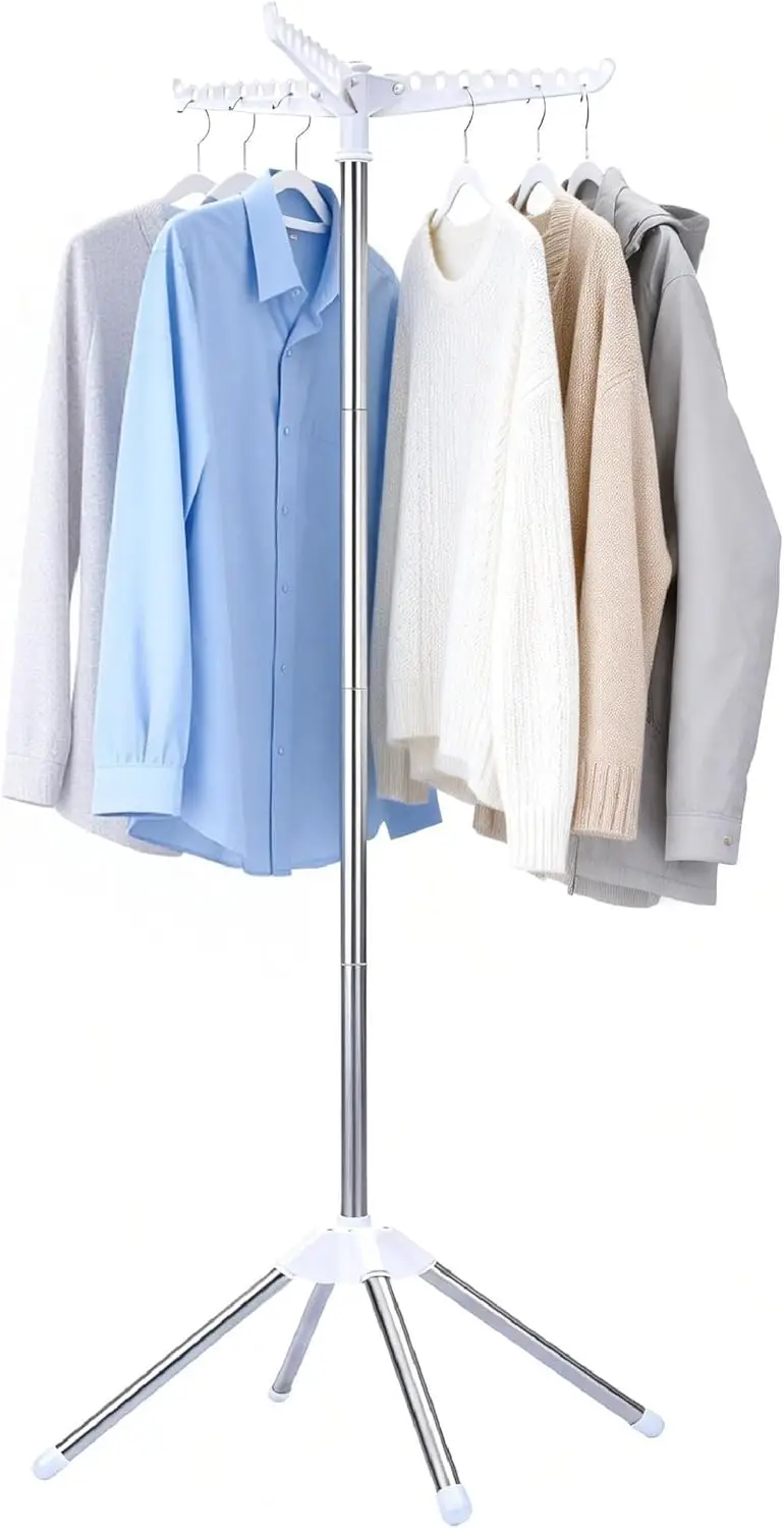 

Clothes Drying Rack, Foldable Laundry Drying Rack, Indoor 59-Inch Drying Rack Clothing with 3 Rotatable Arms, Stainless