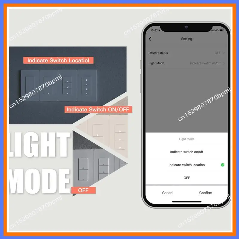 

Умный выключатель света BAAE Tuya Wi-Fi, одиночный, США, работает с Alexa Google Home, вилка стандарта США, 1 клавиша, 1 шт.
