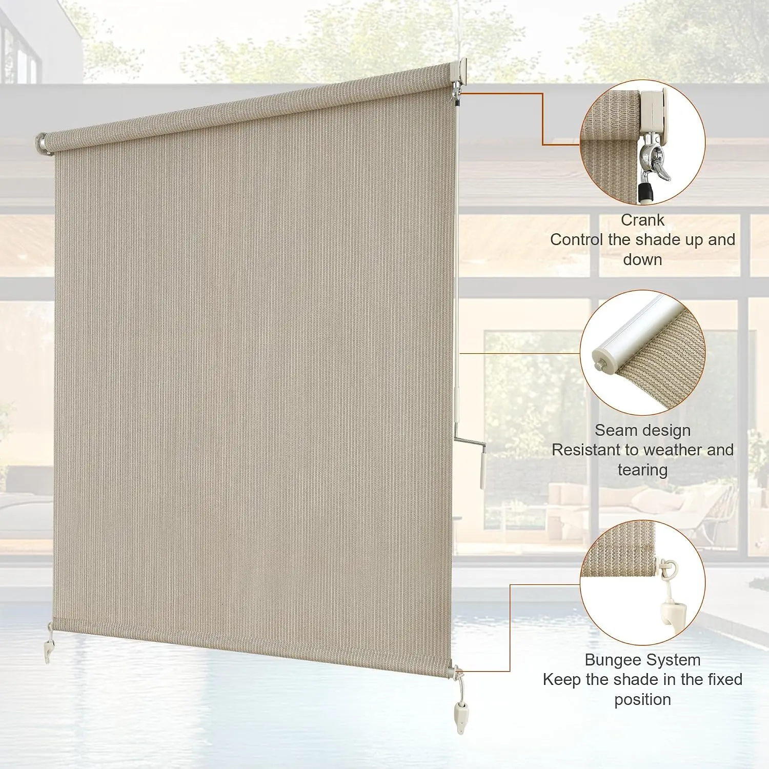 Cordless Outdoor Roller Shades 96