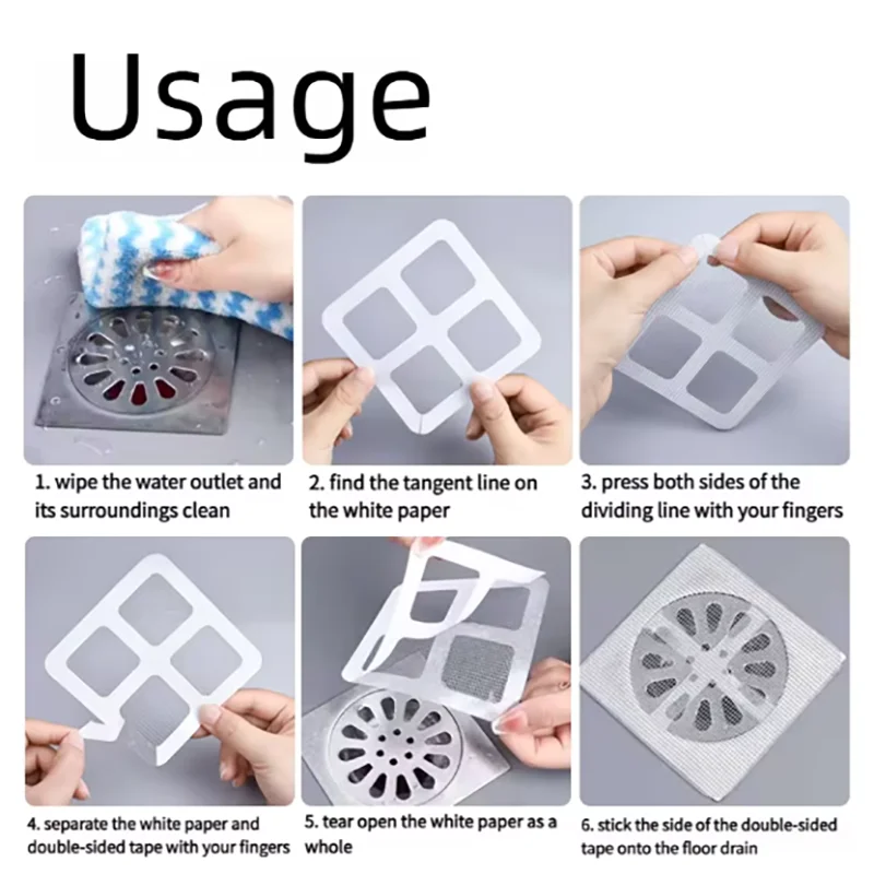 10/20個の床排水ステッカー、防虫自己粘着式浴室ヘアフィルターネット、下水フィルター、キッチン詰まり防止メッシュネット