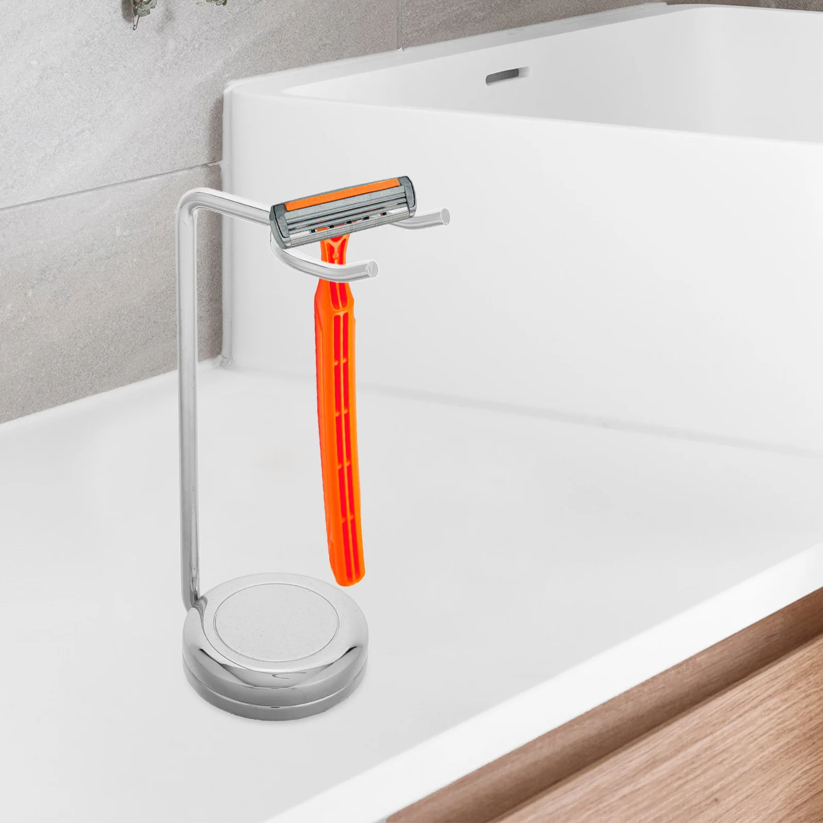 

Alloy Shaving Brush Holder Stand Men'S Grooming Organizer Razor Station Drying Mount Brush Rest Anti Slip Base Durable For Beard