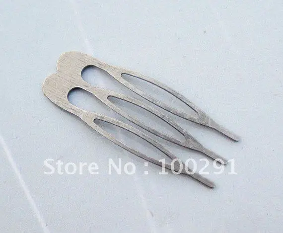 

500pcs 15x40mm(3 teeth) Rhodium Plated Metal Hair Combs Cips Jewelry Findings Accessories Components