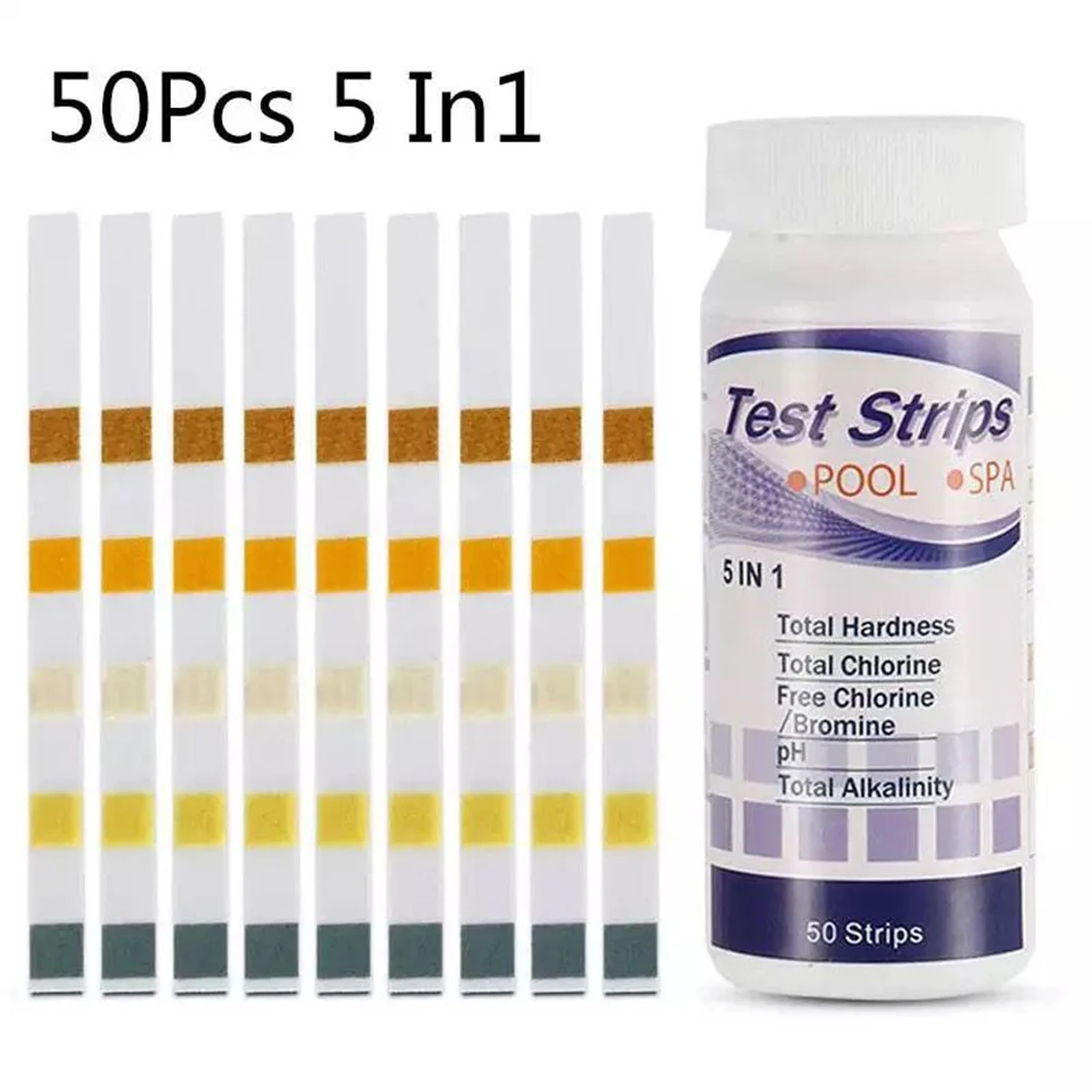 

1Pc 5In1 Ph Testing Stripes For Pools And Spas High Precision Chlorine Bromine Alkalinity Hardness